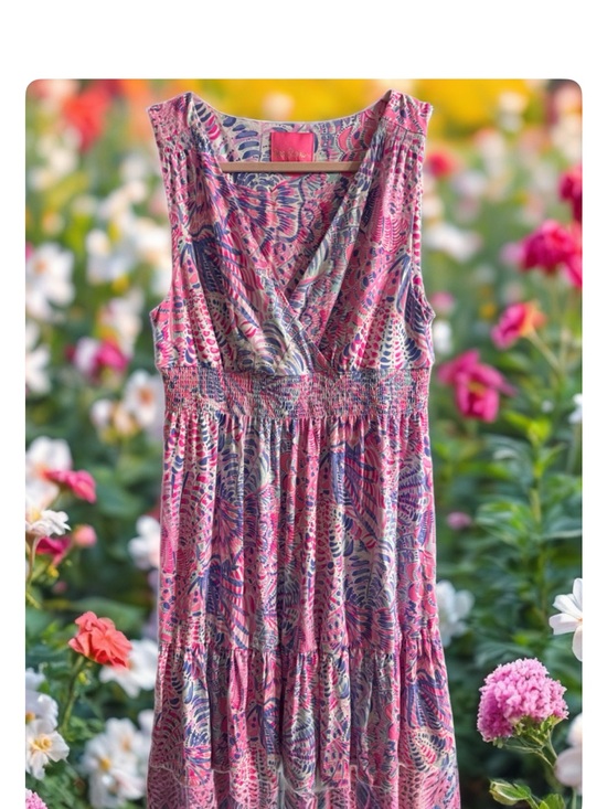 Lilly Pulitzer Dresses & Skirts - Lilly Pulitzer Pink Multicolor Sleeveless Midi Dress